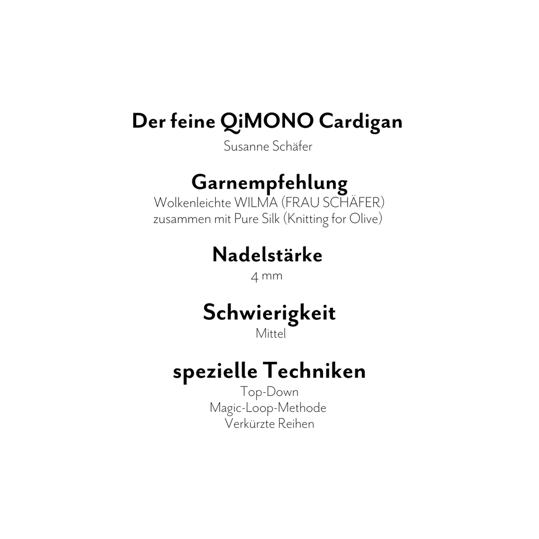 Strickanleitung Der feine QiMONO Cardigan (PDF)
