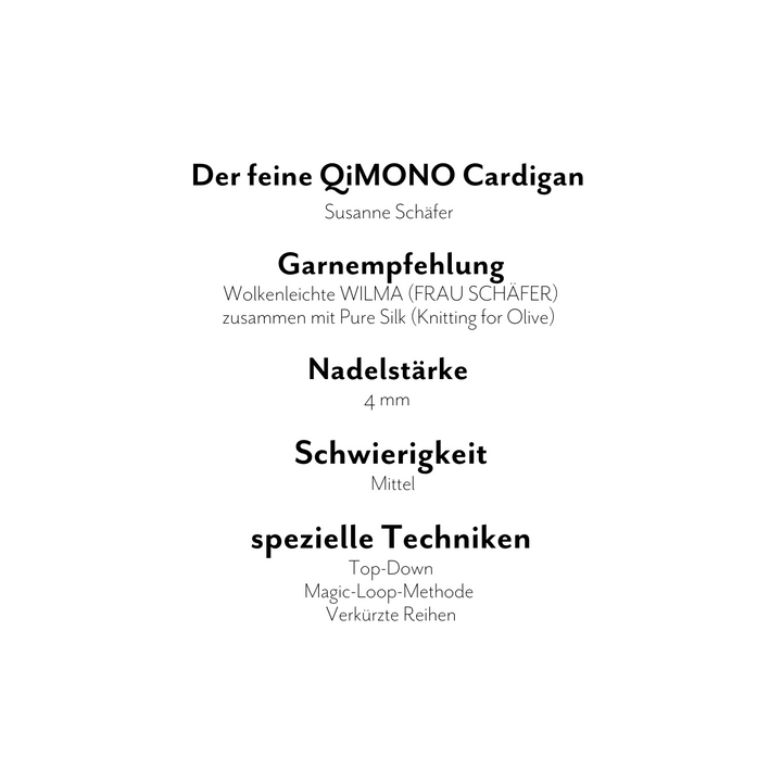 Strickanleitung Der feine QiMONO Cardigan (PDF)