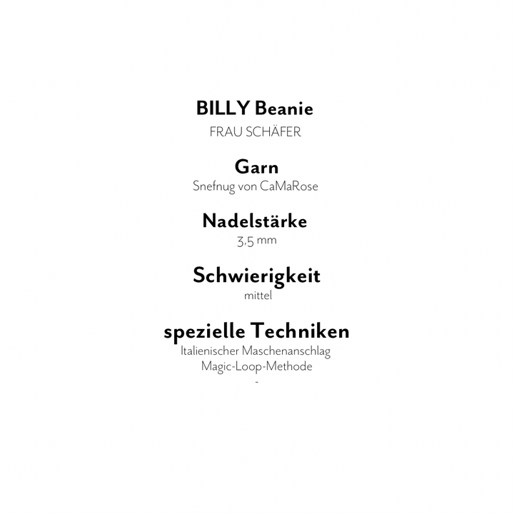 Strickanleitung BILLY Beanie (PDF)