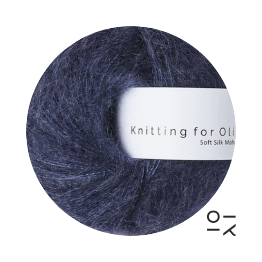 Strickwolle Soft Silk Mohair Knitting for Olive Dark Blue