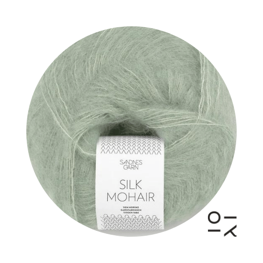Wolle Sandnesgarn Silk Mohair Stovet Lys Grown 8521