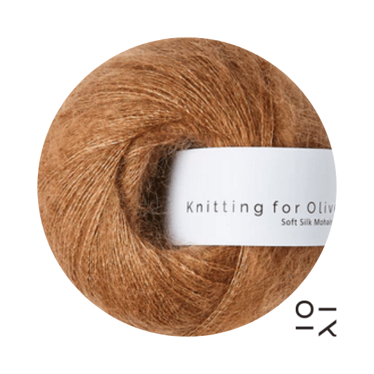Strickwolle Soft Silk Mohair Knitting for Olive Brown Nougat