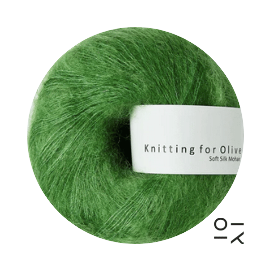 Strickwolle Soft Silk Mohair Knitting for Olive Clover Green